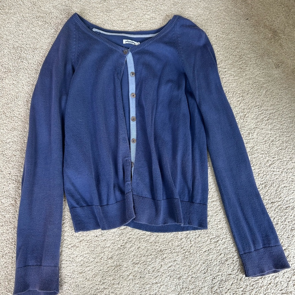 Johnnie b teen girls blue cardigan size L
